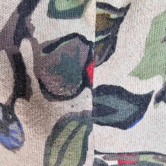 Tabitha Floral Open Front Cardigan XL Wool Blend Draped Wrap - Picture 10 of 11